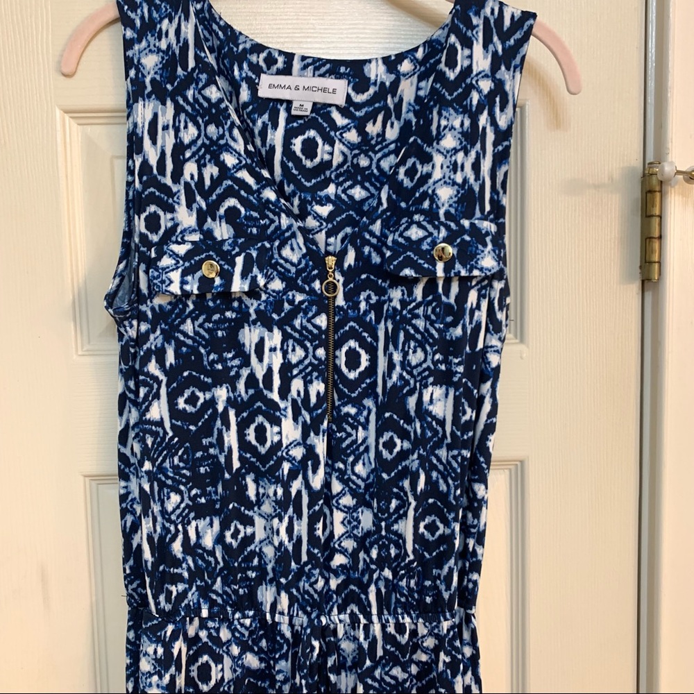 Emma & Michele Navy Blue Sleeveless Jumpsuit